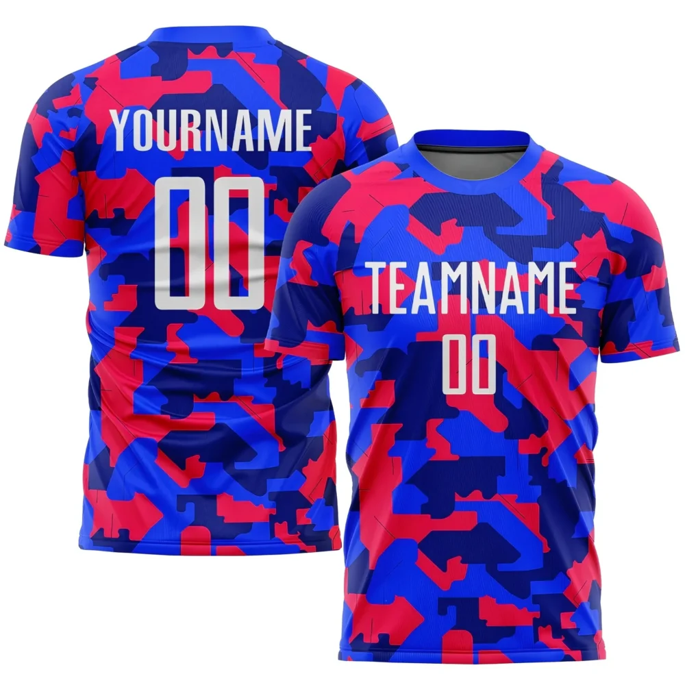 Soccer Uniform – Blue & Red Camo (SC-13) – custom teamwear by Shazbro