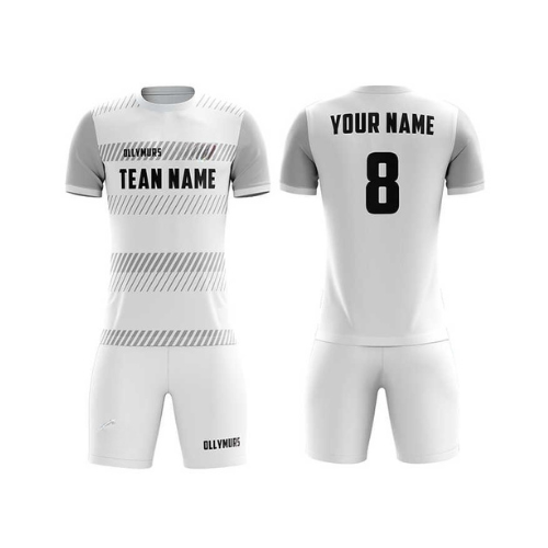 Soccer Uniform – White & Grey (SC-14) – custom teamwear by Shazbro