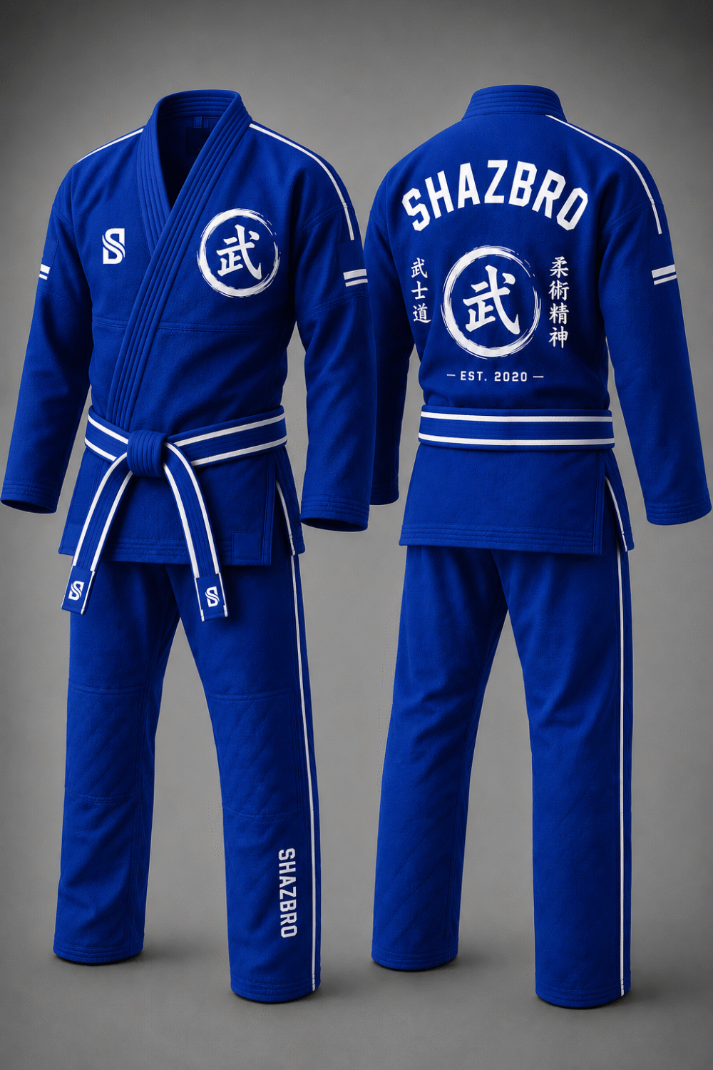 Custom Brazilian Jiu-Jitsu Gi 01 – Royal Blue – custom teamwear by Shazbro