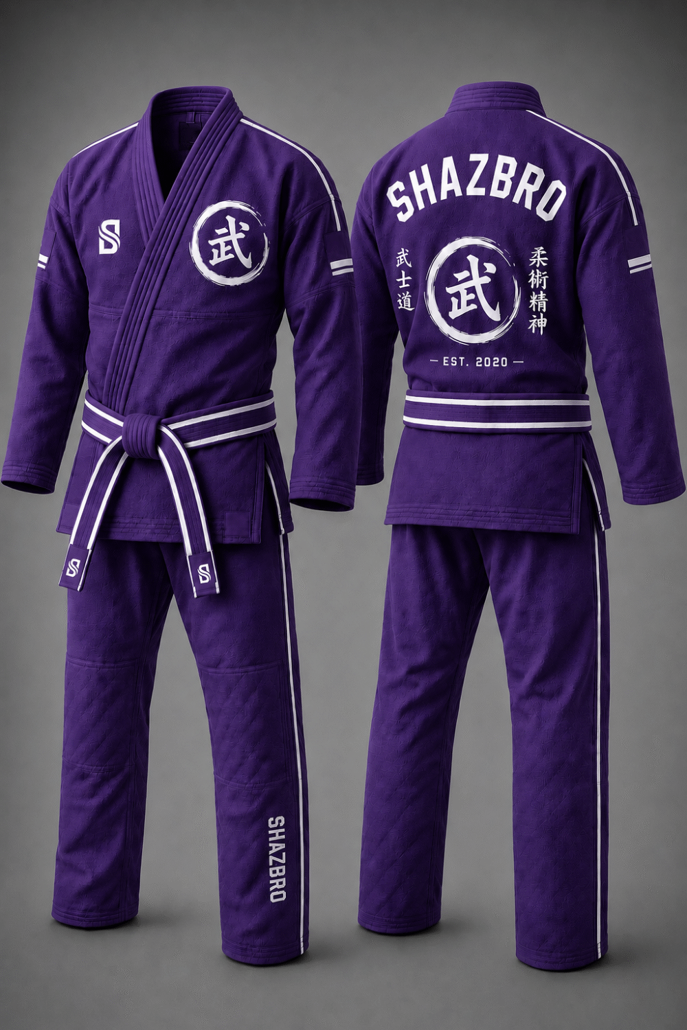 Custom Brazilian Jiu-Jitsu Gi 05 – Purple – custom teamwear by Shazbro