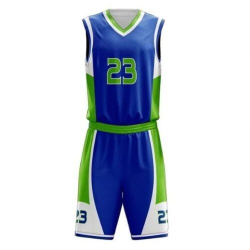 Basketball Uniform – Royal Blue & Lime (BK-04) – custom teamwear by Shazbro