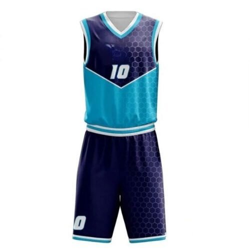 Basketball Uniform – Teal & Navy (BK-01) – custom teamwear by Shazbro
