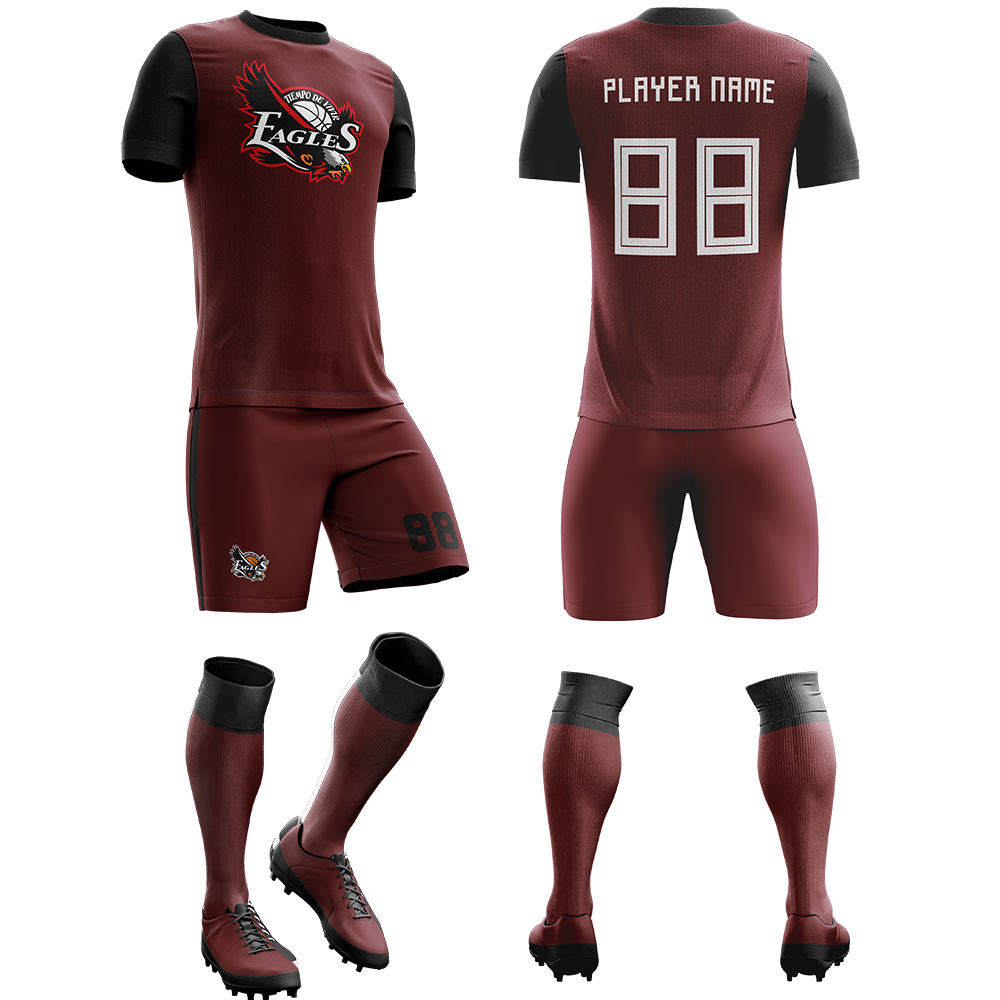 Soccer Uniform – Maroon (SC-05) – custom teamwear by Shazbro